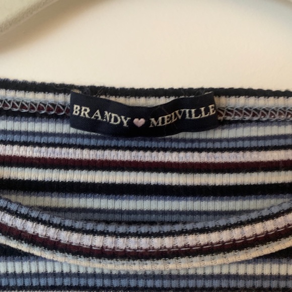 Brandy Melville Long Sleeve Striped Santana Top - Picture 2 of 7